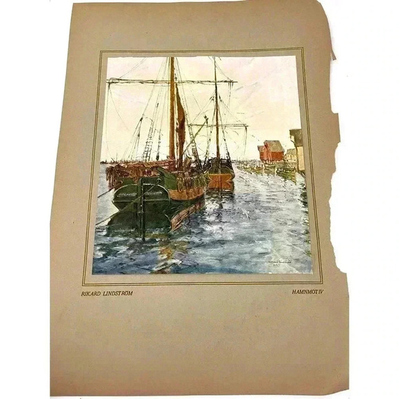 Carl Wilhelmson Jumping Dog Rikard Lindstrom Art Print 1923 Color Etching Double - Picture 2 of 7